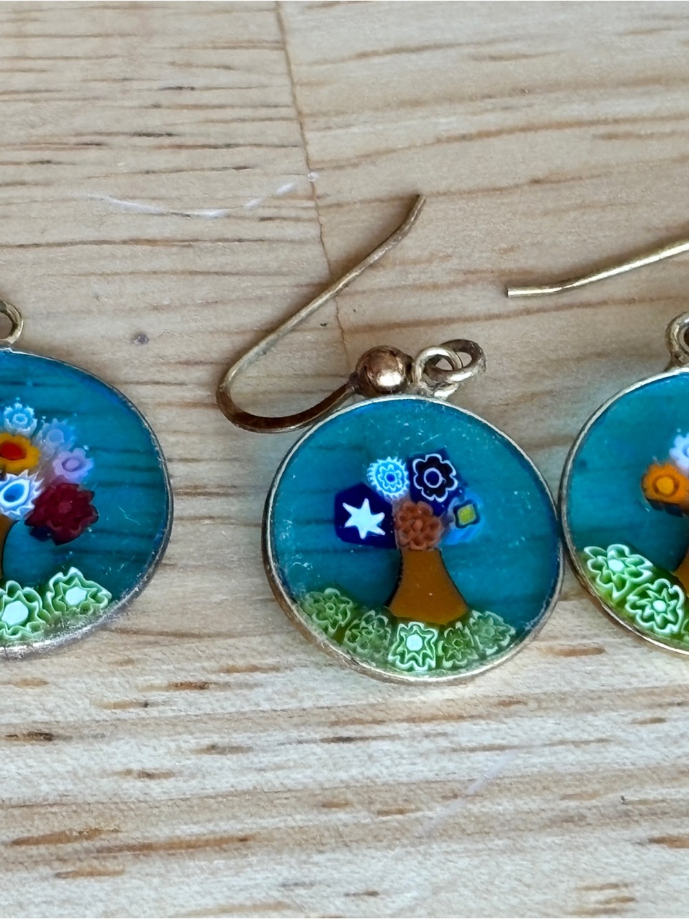 Turquoise Floral Tree Drop Earrings - Women Jewelry
